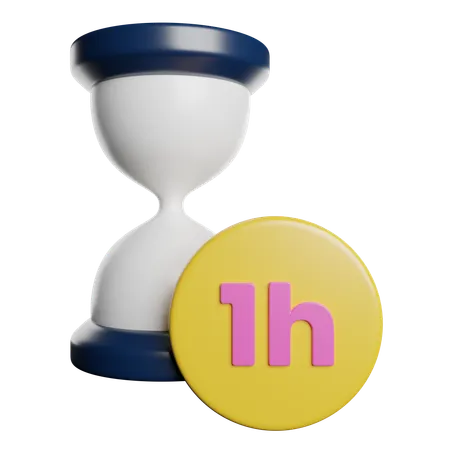 One Hour  3D Icon