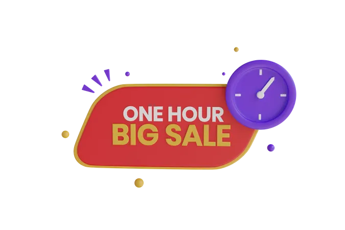 One Hour Big Sale  3D Icon