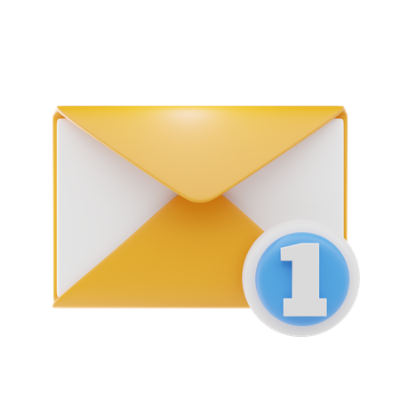 One Incoming Email  3D Icon