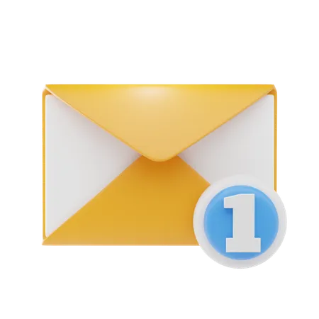 One Incoming Email  3D Icon