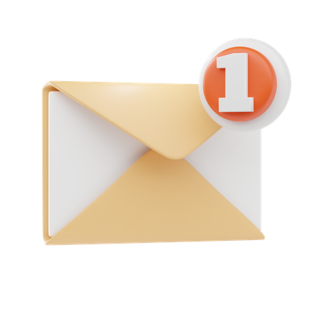 One Incoming Email  3D Icon