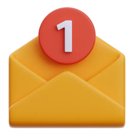 One Incoming Email  3D Icon