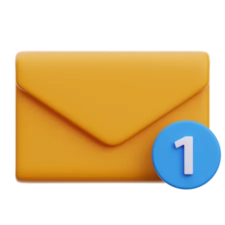 One Incoming Email  3D Icon