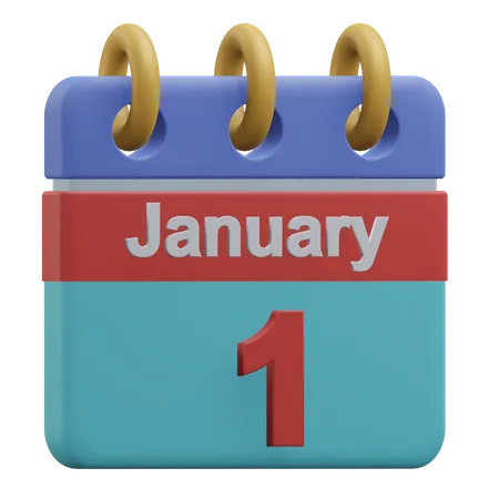 One January  3D Icon