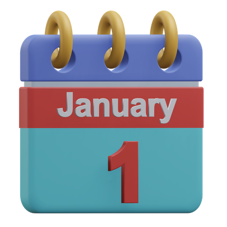 One January  3D Icon