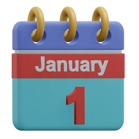 One January Calendar 3 D Icon Illustration With Transparent Background 3D Icon