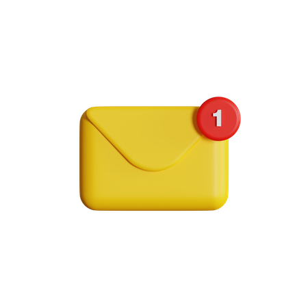 One Message Notification  3D Icon