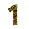 one number 3d logo