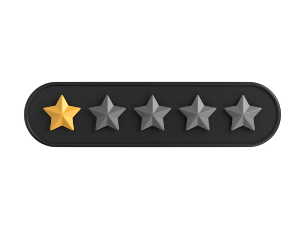 One of Five Star Rating  3D Icon