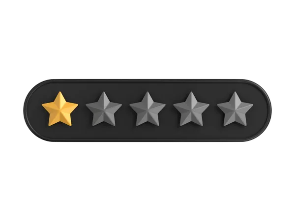 One of Five Star Rating  3D Icon