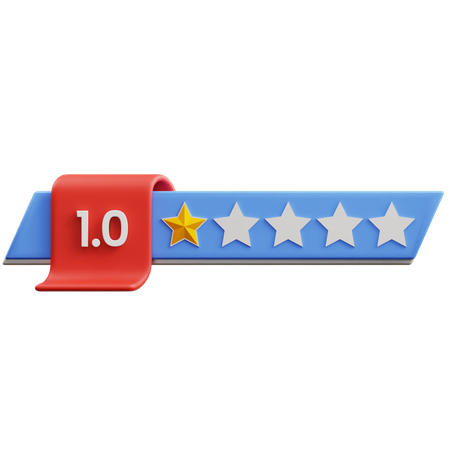 One Of Five Star Rating  3D Icon