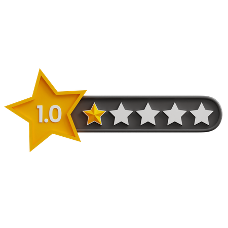 One Of Five Star Rating  3D Icon