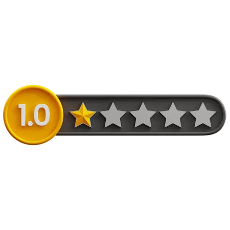 One Of Five Star Rating  3D Icon