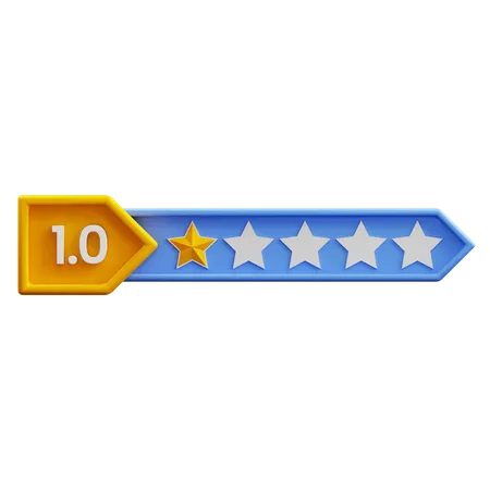 One Of Five Star Rating  3D Icon