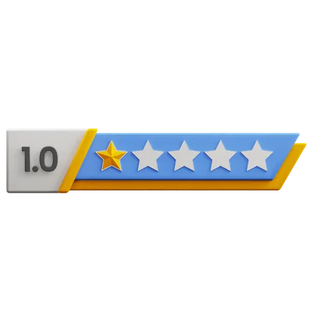 One Of Five Star Rating  3D Icon