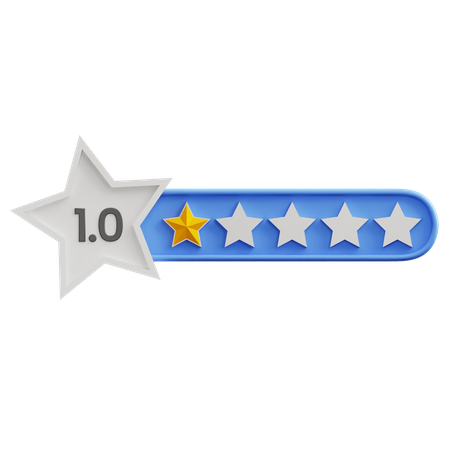 One Of Five Star Rating  3D Icon