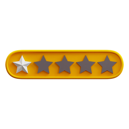 One Of Five Star Rating  3D Icon