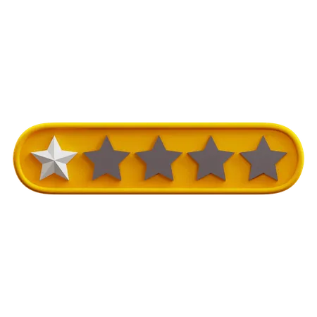 One Of Five Star Rating  3D Icon