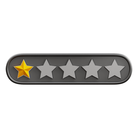 One Of Five Star Rating  3D Icon