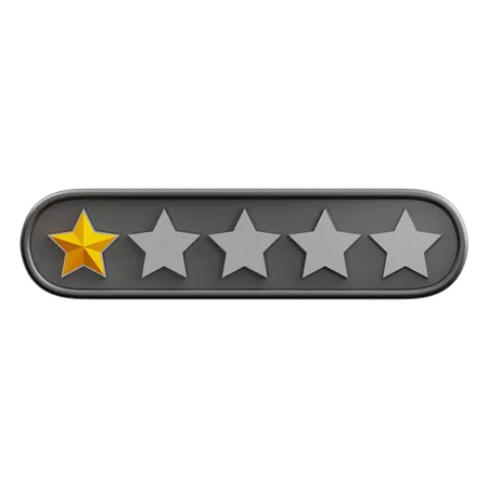 One Of Five Star Rating  3D Icon