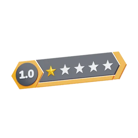 One Of Five Star Rating  3D Icon