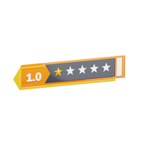 One Of Five Star Rating  3D Icon