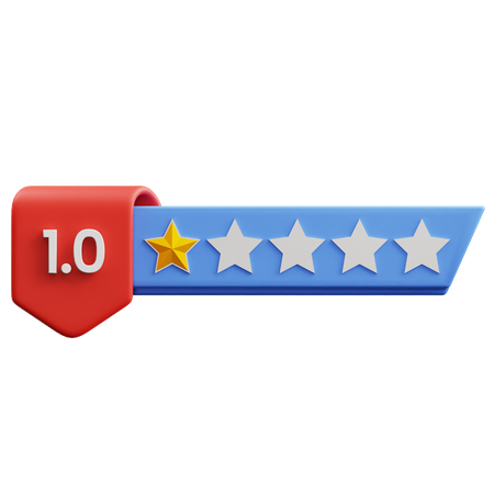 One Of Five Star Rating  3D Icon