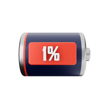 One Percent Battery  3D Icon