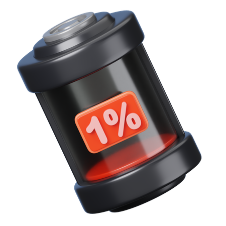 One Percent Battery  3D Icon