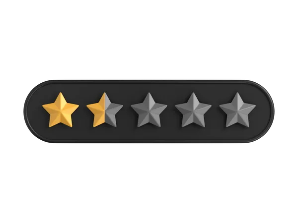 One Point Five Of Five Star Rating 3 D Icon 3D Icon