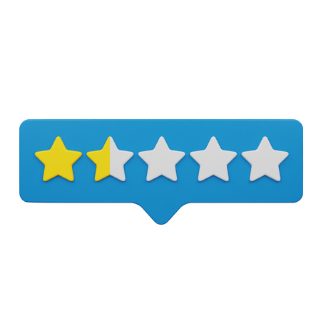 One Point Five Rating Chat Label  3D Icon