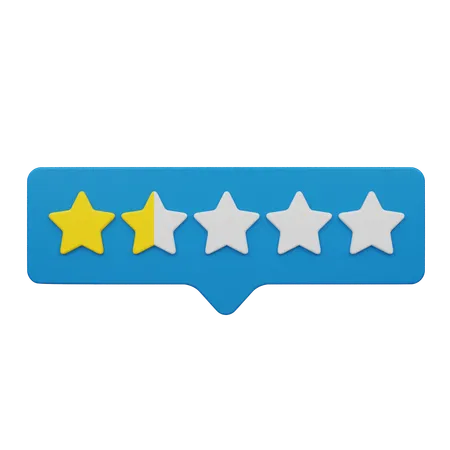 One Point Five Rating Chat Label  3D Icon