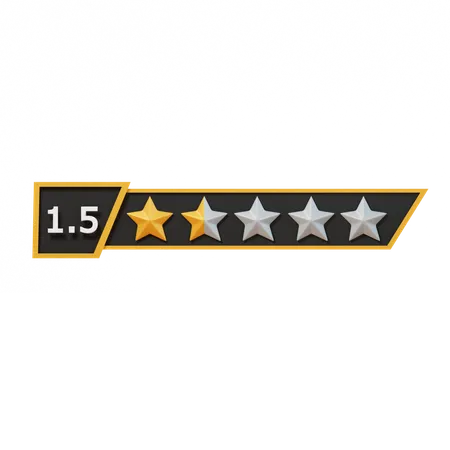 One Point Five Star  3D Icon