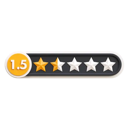 One Point Five Star Rating  3D Icon