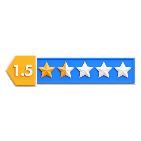 One Point Five Star Rating  3D Icon