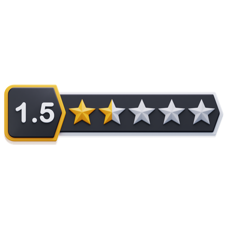 One Point Five Star Rating  3D Icon