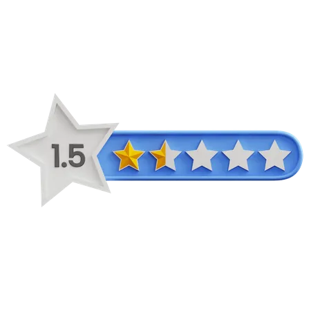 One Point Five Star Rating  3D Icon