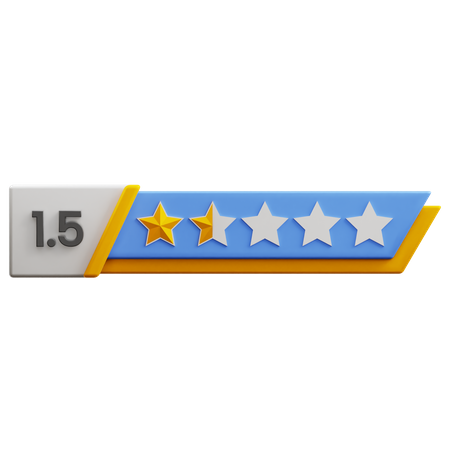 One Point Five Star Rating  3D Icon