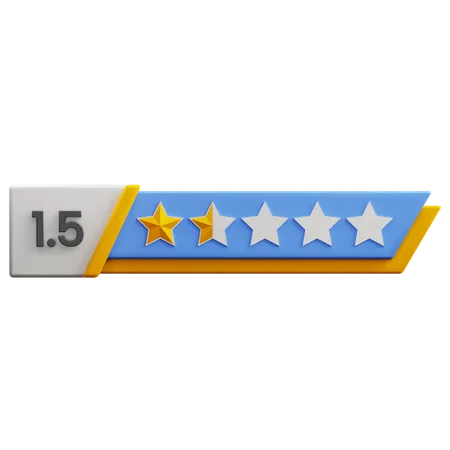 One Point Five Star Rating  3D Icon