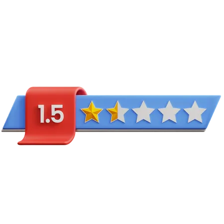 One Point Five Star Rating  3D Icon