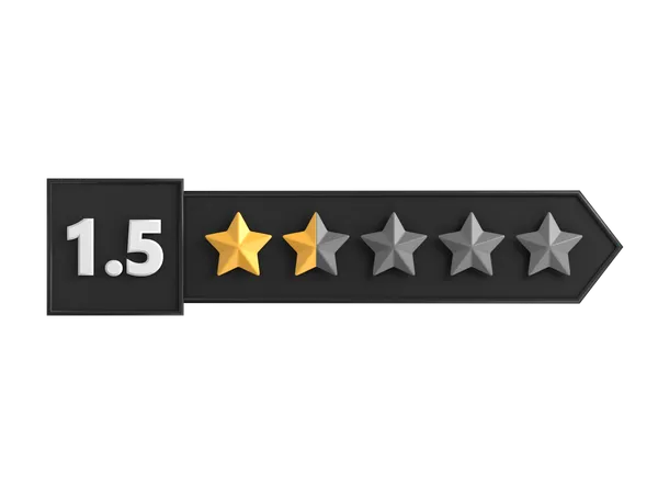 One Point Five Star Rating Label 3 D Icon 3D Icon