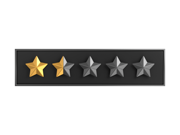 One Point Five Star Rating Label  3D Icon
