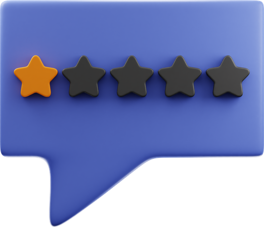 One Star Feedback  3D Illustration