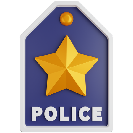 One Star Police Rank  3D Icon