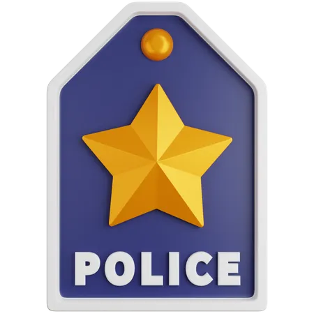3 D Icon Illustration One Star Police Rank 3D Icon