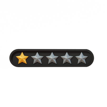 One Star Rating  3D Icon