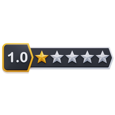 One Star Rating  3D Icon