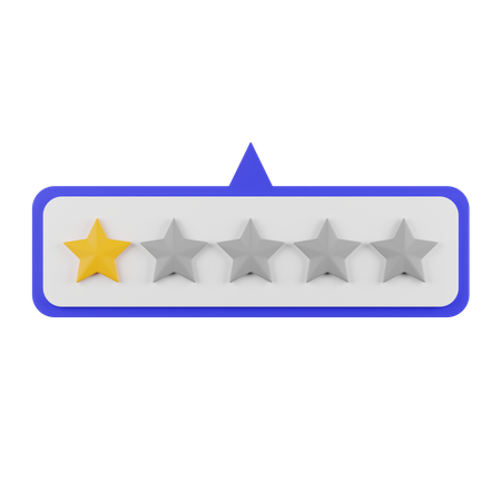 One Star Rating  3D Illustration