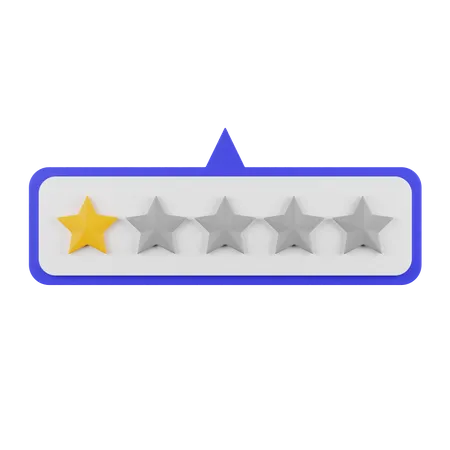 One Star Rating  3D Illustration