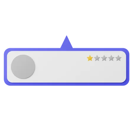 One Star Rating  3D Illustration